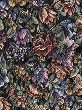 Floral Tapestry Upholstery Fabric Jacquard Thick Textured 2 Pieces 54x20 & 26x14 picture