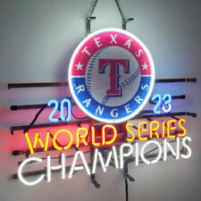 Texas Rangers Beer 2023 World Series Chapmpions Neon Sign 24x20 Sport Pub Decor picture