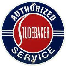 VINTAGE STUDEBAKER PORCELAIN SERVICE SIGN GAS STATION PUMP MOTOR OIL DEALERSHIP picture