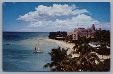 Waikiki Beach Royal Hawaiian Hotel Palm Trees Honolulu Hawaii Postcard picture