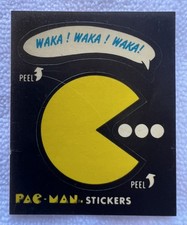 1980 FLEER #1 PAC-MAN WAKA WAKA *ROOKIE/1ST CARD* STICKER SERIES 1 NO EYES EX picture