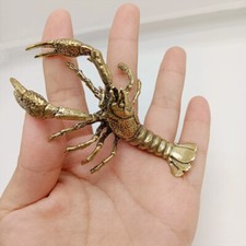Brass Lobster Statue Animal Statue Ornament Toy Home Office Decoration Gift picture