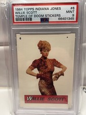 Willie Scott - Indiana Jones & The Temple Of Doom 1984 Topps Sticker #6 PSA 9 picture
