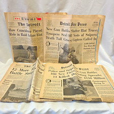 1967 Detroit News & Detroit Free Press Newspaper Lot Detroit Riots Jul 25-Aug 3 picture