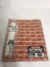 Rare New Craftsman Tool Brand Giftwrap 2 Full Size Sheets 15 Sq. Ft 4” Kwik Bow picture
