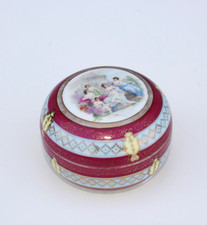 Vintage Candy Box Porcelain Limoges France Country Scene 5 person picture