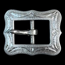 Saddle co Sterling Silver Western Engraved Small Belt Buckle 10.00g Southwestern picture