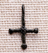 ANTIQUE LATE VIKING AGE c.12 CROSS CENTURY BYZANTINE TYPE ORTHODOX “BUDDED” 263 picture