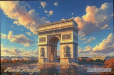 Arc de Triomphe Paris France Europe, Champs-Elysees, Napoleon -- Modern Postcard picture