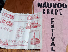 Vintage NAUVOO Lot Grape Festival Banner 2 Hotel Nauvoo Paper Placemats Illinois picture