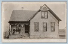 c1910's View Of House Porch Belleville Wisconsin WI RPPC Photo Antique Postcard picture