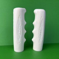 Vintage Schwinn Approved White Bicycle Grips Pair Stingray Cruiser BMX Used OEM? picture