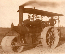 RARE Real Photo Postcard - Iroquois Steam Roller  Tractor c1910 RPPC picture