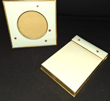 LOT OF 2 VTG LADYBUG FRENCH LIMOGES PORCELAIN NOTEPAD & PHOTO ART FRAME DESK SET picture