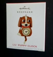 Hallmark 2021 LIL' PUPPY CLOCK Miniature Boxed New Ornament with MOTION picture