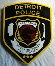 Police Detroit narcotics 3D routed wood patch plaque Sign Custom carved picture