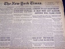 1935 JAN 6 NEW YORK TIMES - CONDON SAY HAUPTMANN MAN WHO GOT RANSOM - NT 1940 picture