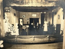 Antique Victorian Photo Theater Play Actors Acting On Stage Lewis Studio OOAK 9” picture