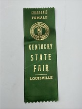 Vintage Kentucky State Fair Louisville Green Ribbon Prize Charolais Female Cow picture