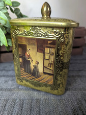 Vintage Tin w/ lid Made in Holland Depicts 17th c. European Artists Paintings picture