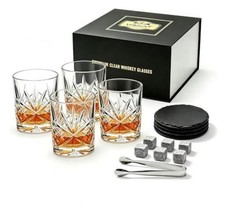 Old Fashioned Whiskey Glasses Set of 4, 11oz Rocks Glasses with Luxury Box picture