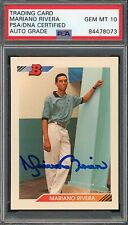 Mariano Rivera Autographed 1992 Bowman Signed Rookie Card #302 PSA DNA 10 picture