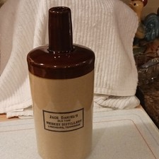 Jack Daniel's Old Time Whiskey Distillery Lynchburg TN Stoneware Jug Beige picture