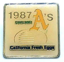 1987 Oakland A's California Fresh Eggs Metal Enamel Lapel Pin 1