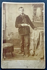 Late 19th Century Cabinet Card Walla Walla Winchester & Bardo Man w/ Gun picture