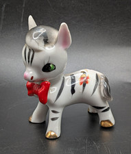 VINTAGE MCM PORCELAIN BABY ZEBRA FIGURINE ANTHROPOMORPHIC ANTHRO KITSCH JAPAN picture