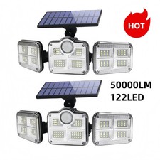 2PCS 3 Head 50000LM LED Solar Lights Outdoor Waterproof Motion Sensor Lamp US picture
