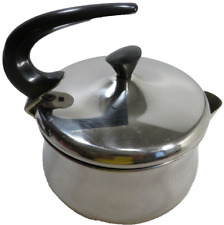 VTG Farberware Stainless Steel Tea Kettle  2 Qt Swoop Handle Pot picture
