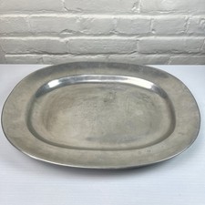 Vintage Wilton Columbia PA Pewter Oval Serving Platter Tray USA Made picture