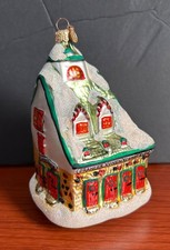 Vintage Dept 56 Reindeer Barn Glass Ornament 17704 Night Before Christmas 1997 picture