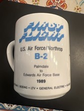 Vintage B-2 Spirit First Flight Mug 1989 USAF Northrop Palmdale Edwards Mint picture