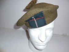 Vintage Scottish Military Wool Tom O'Shanter Cap Hat w/Toorie Pom MackenzieTartn picture