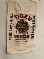 Vtg Grain Bag Tiger Brand Seed Bag Sommer Bros Kansas Pekin Illinois picture