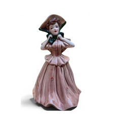 Florence Ceramics Lady Figurine Vintage 1950s Pink Hand Painted Pasadena Vase picture