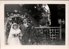 Vintage 1948 Wedding Photograph Black & White Portrait United States picture