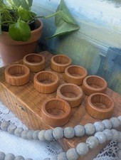 Set of 10 vintage wooden napkin rings cottagecore farmhouse picture