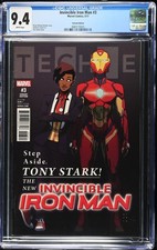 INVINCIBLE IRON MAN #3 (2017) KRIS ANKA 1:25 VARIANT CGC 9.4 WHITE PAGES picture