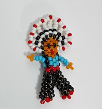 Vintage Native American Beaded Indian Chief picture