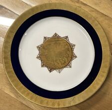 VINTAGE JKW FINE PORCELAIN MID CENTURY STYLE GOLD GILDED WEST GERMANY PLATE 10” picture
