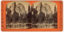 YOSEMITE STEREOVIEW - Cathedral Rock - MM Hazeltine 1870s picture