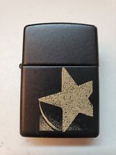 Vintage 1998 Zippo Lighter Matte Black Marlboro Tan Beige Shooting Star XIV picture