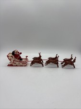 VTG Soft Plastic Santa Sleigh Reindeer No. 33A Christmas Decoration Hong Kong 9