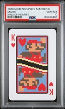 2010 NINTENDO PIXEL MARIO PLAYING CARDS KING OF HEARTS MARIO PSA 10 picture