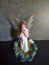 Pacific Giftware White Water Princess Fairy Kneeling in Pond Mystical Figurine picture