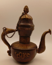 Vintage Tibetan Metal Dragon Teapot/Ceremonial Ritual Water Ewer Folk Art 6.5