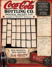 Antique 1930 Coca-Cola Bottling Co Receipt Lot Aurora Monett MO Original picture